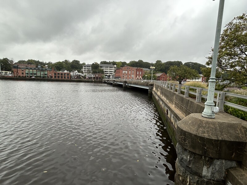 Saugutuck River and the Post Road Bridge