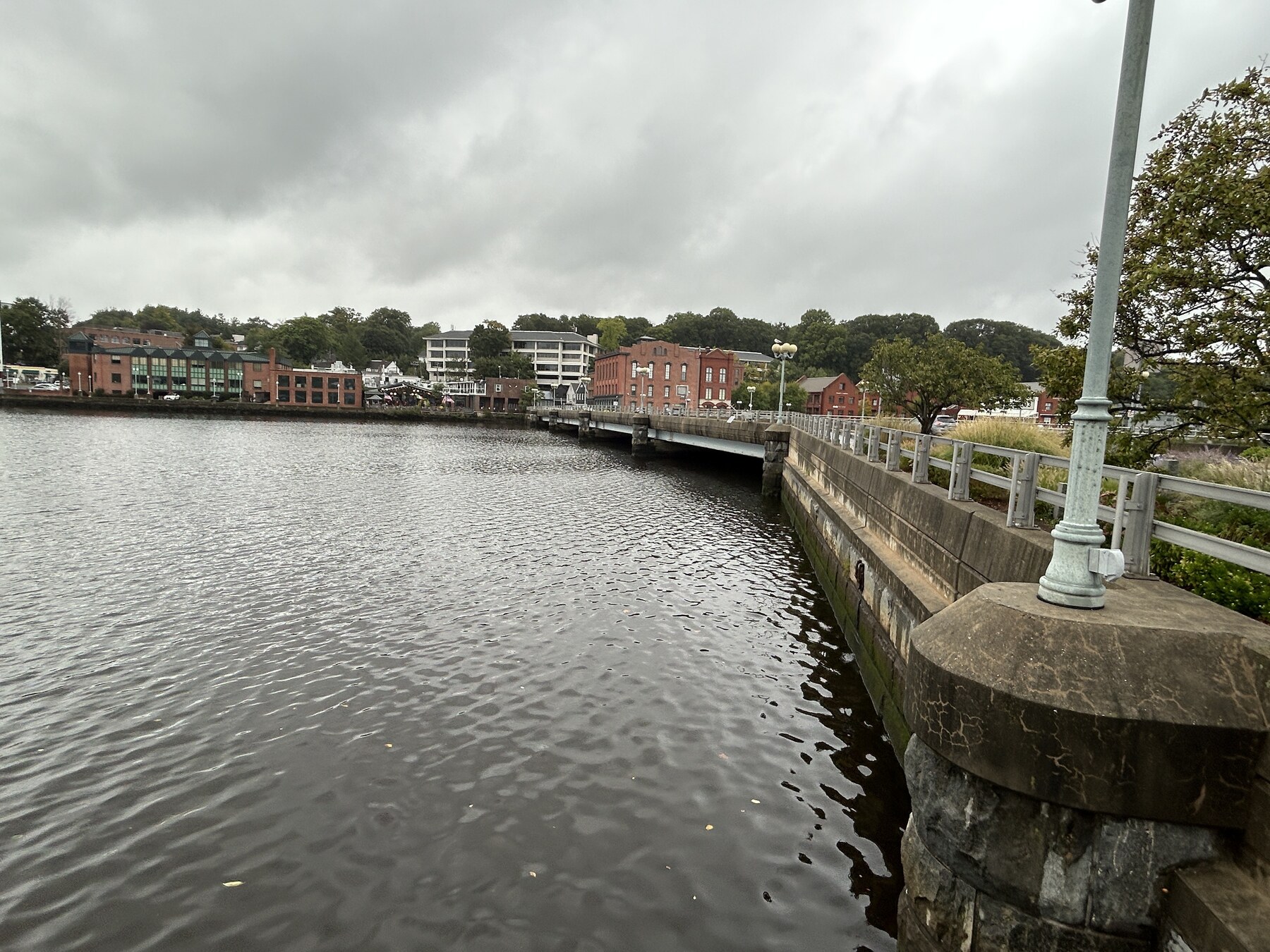 Saugutuck River and the Post Road Bridge