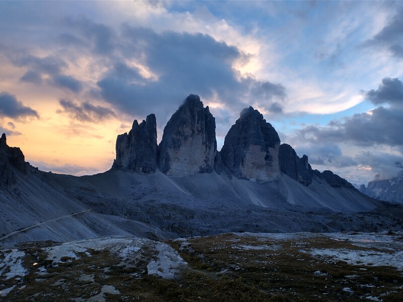 Tre Cime mountains at dawn