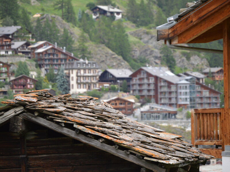 Alpine village rooftops